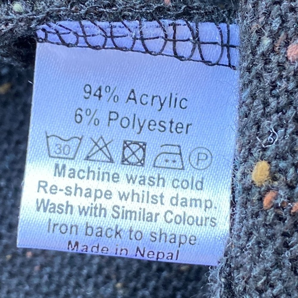 Yak n Yeti Sweater Dress Tunic Gray Speckled Asymmetrical Hem Long Sleeve Scandi - Picture 9 of 10
